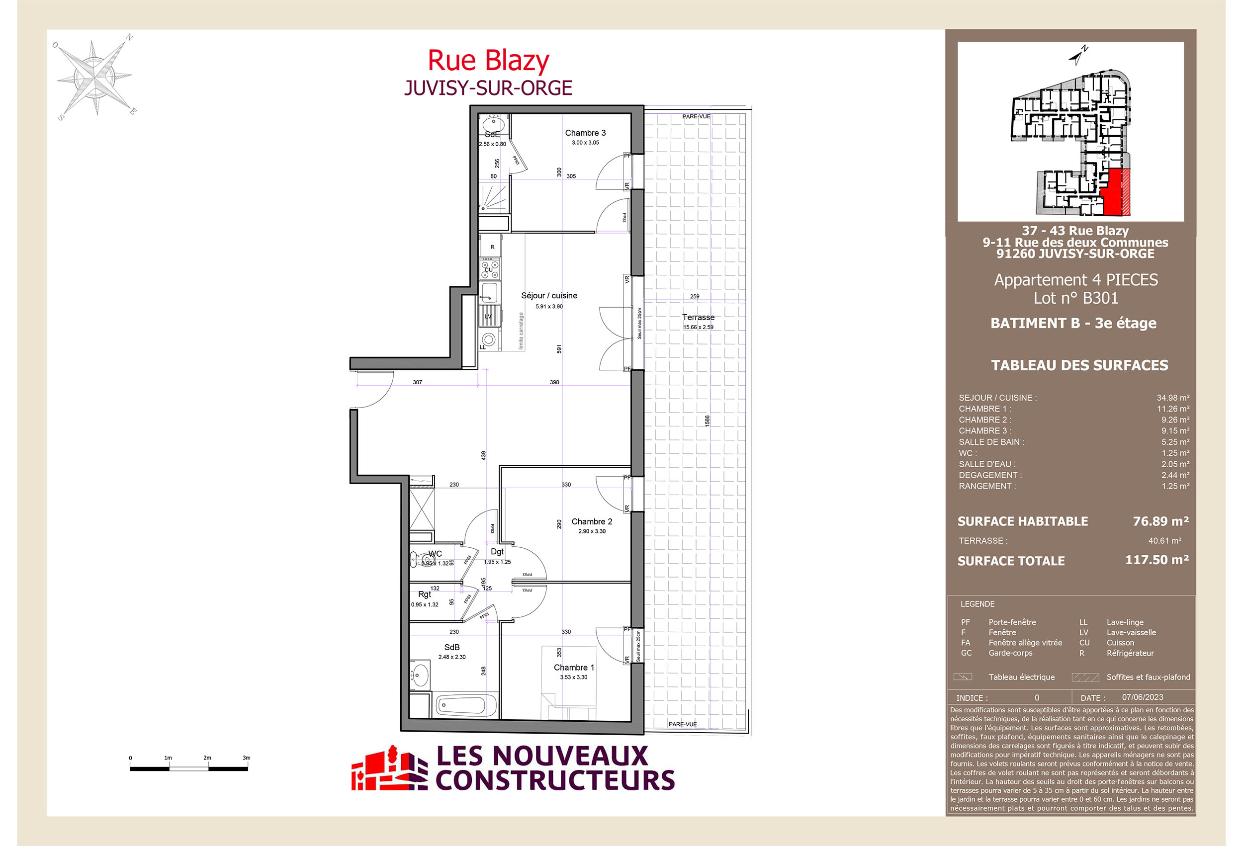 Juvisy sur Orge - Rue Blazy - Lot b301