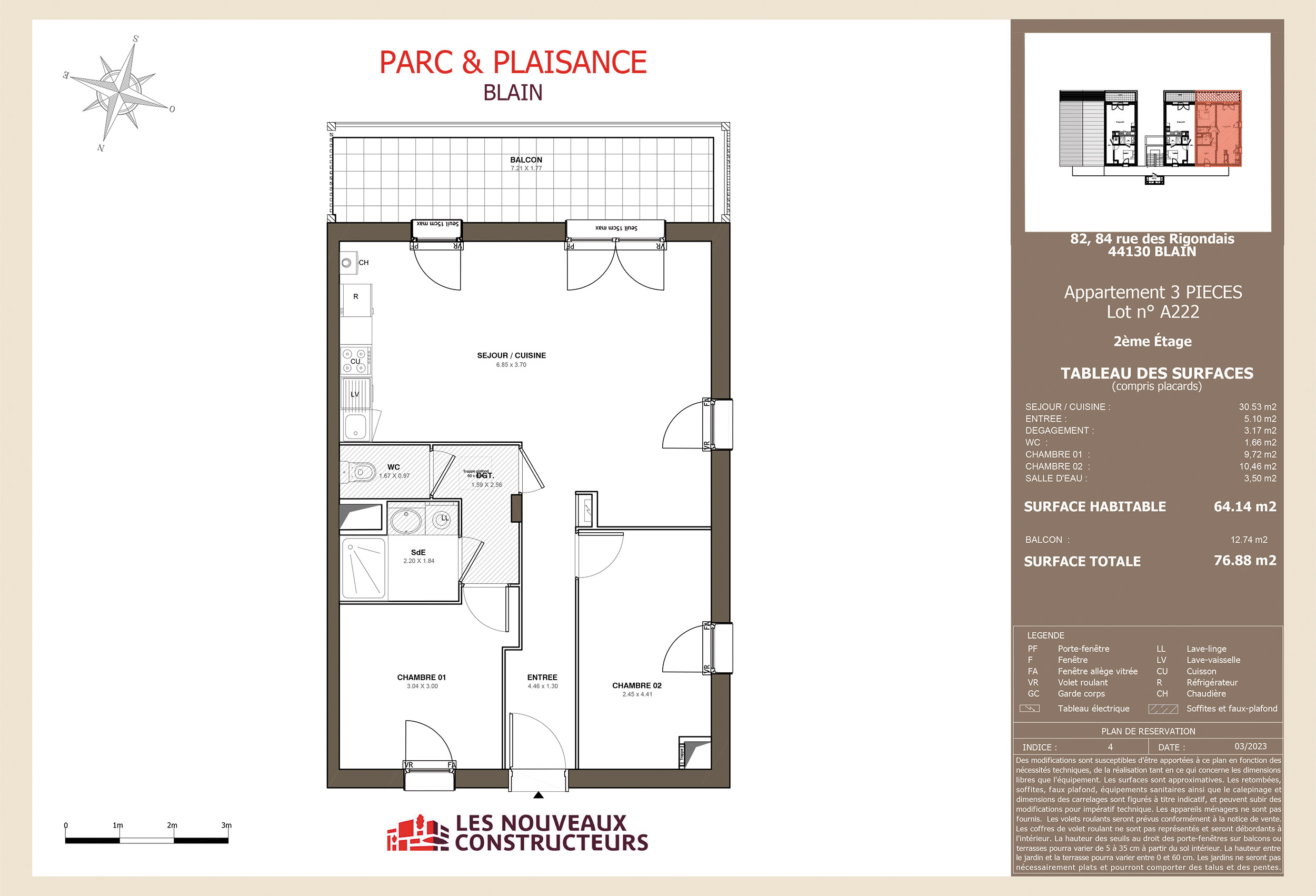 Blain - Parc et Plaisance - 3 pieces