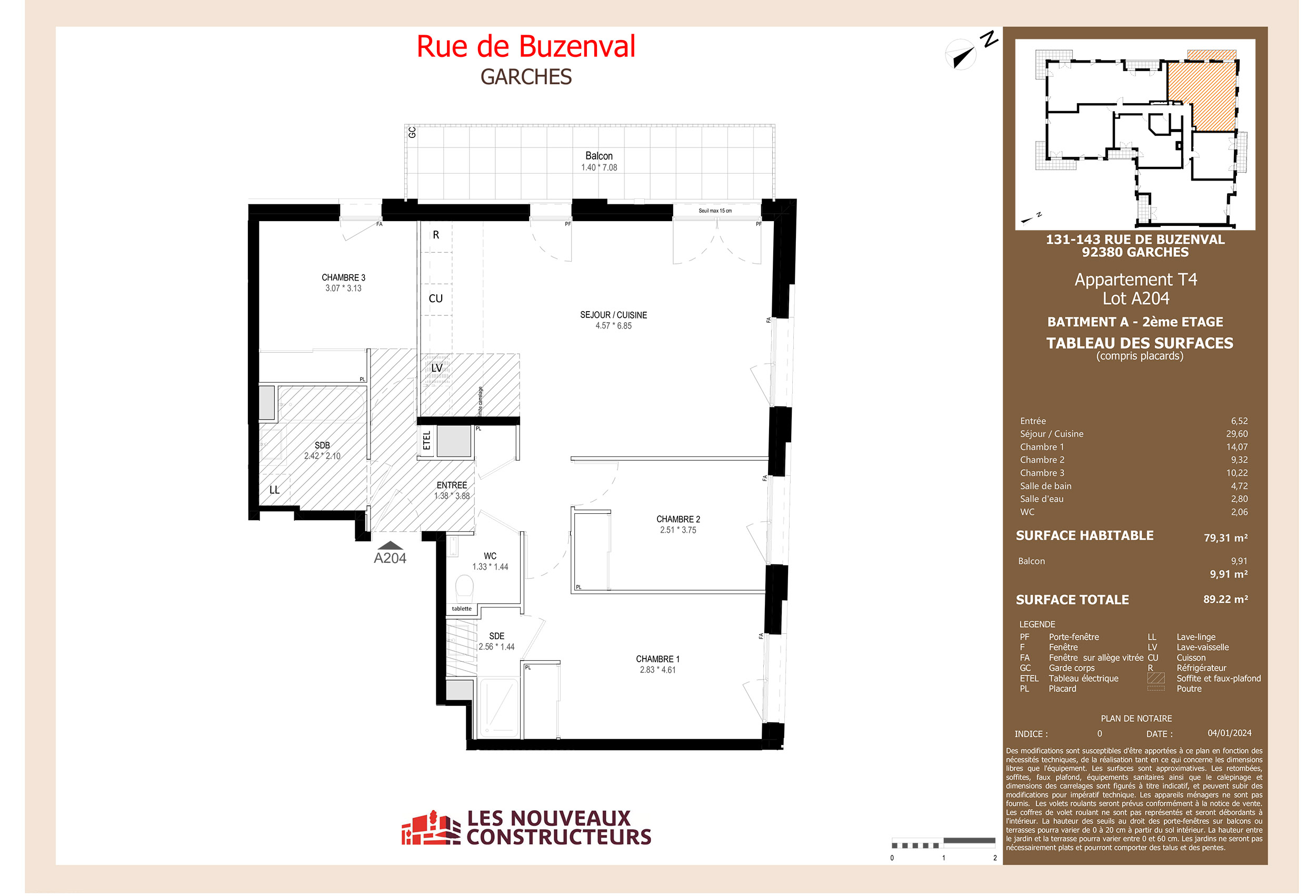 GARCHES - Rue de Buzenval - Lot a204 - 4 pièces