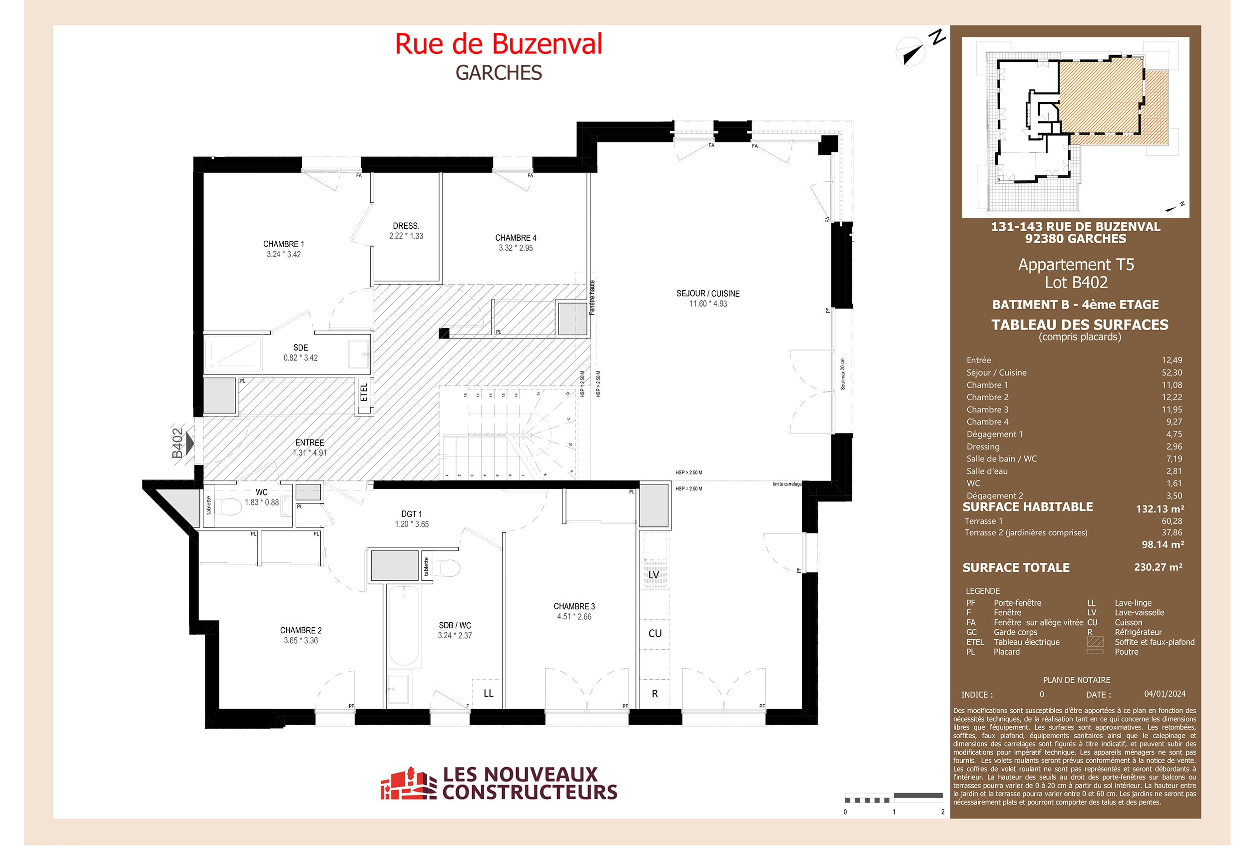 GARCHES - Rue de Buzenval - Lot 402 - 5 pièces