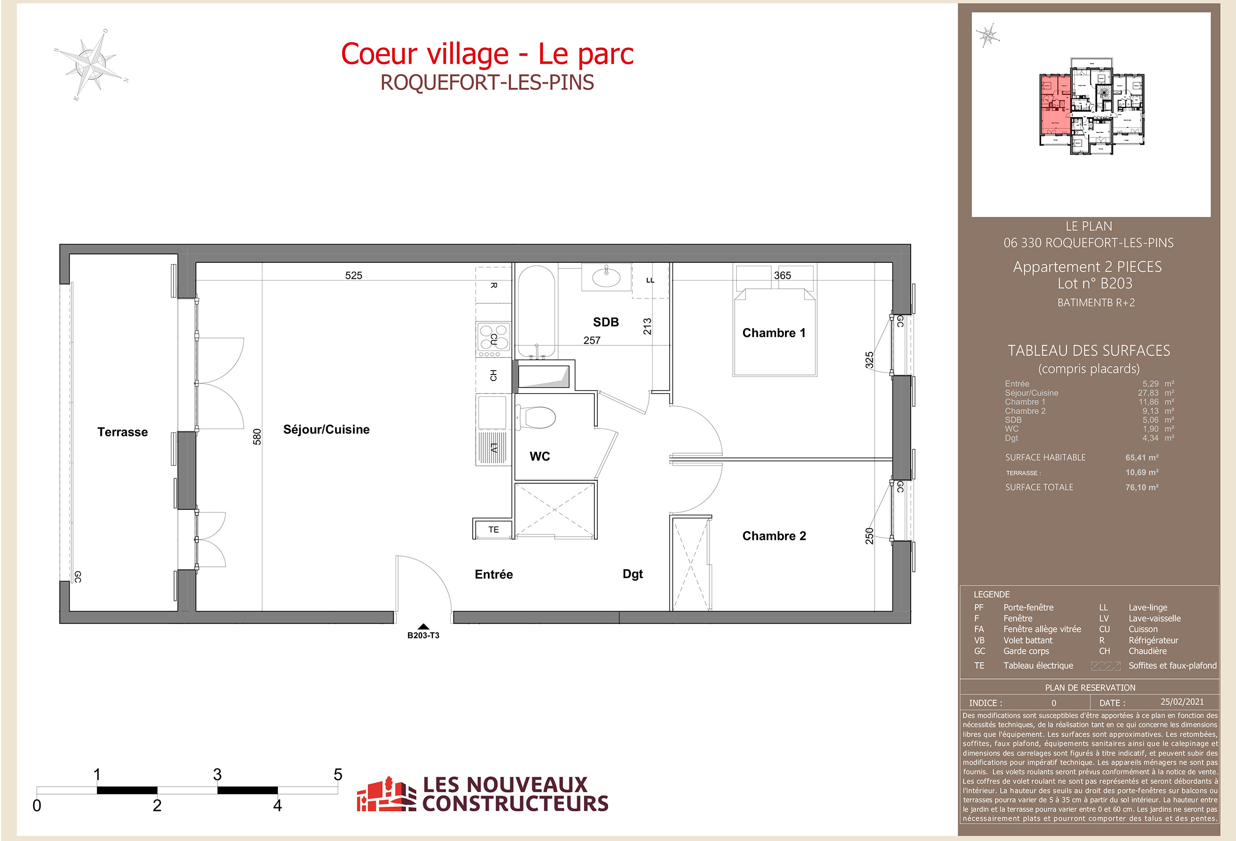 ROQUEFORT-LES-PINS - Coeur village - Le parc - Lot b203 - 2 pieces