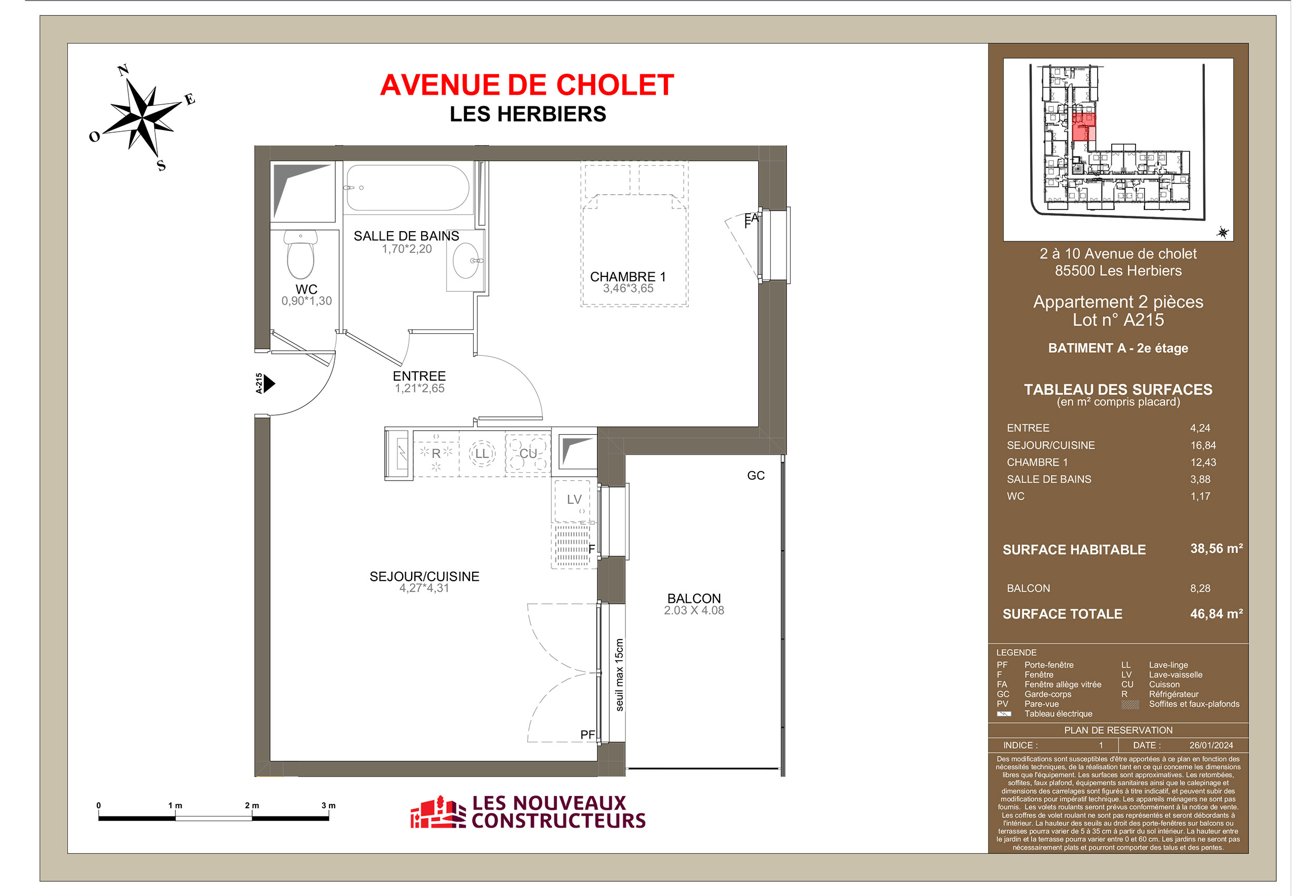 Les Herbiers - Avenue de Cholet - Lot a215 - 2 pieces