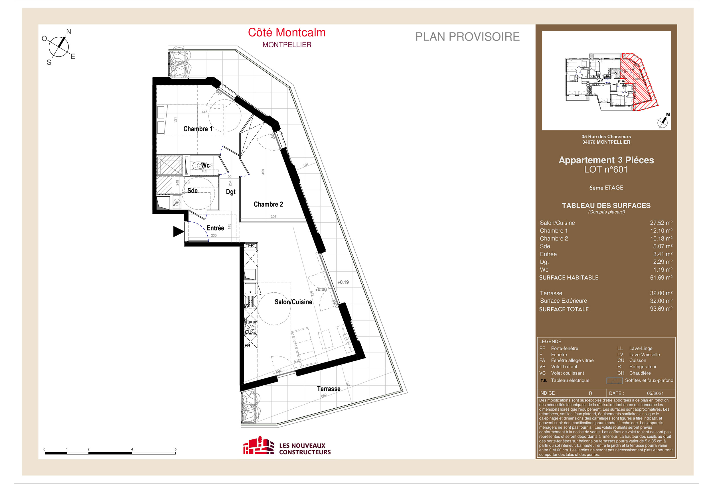 Montpellier - Côté Montcalm - Lot 601 - 3 pièces