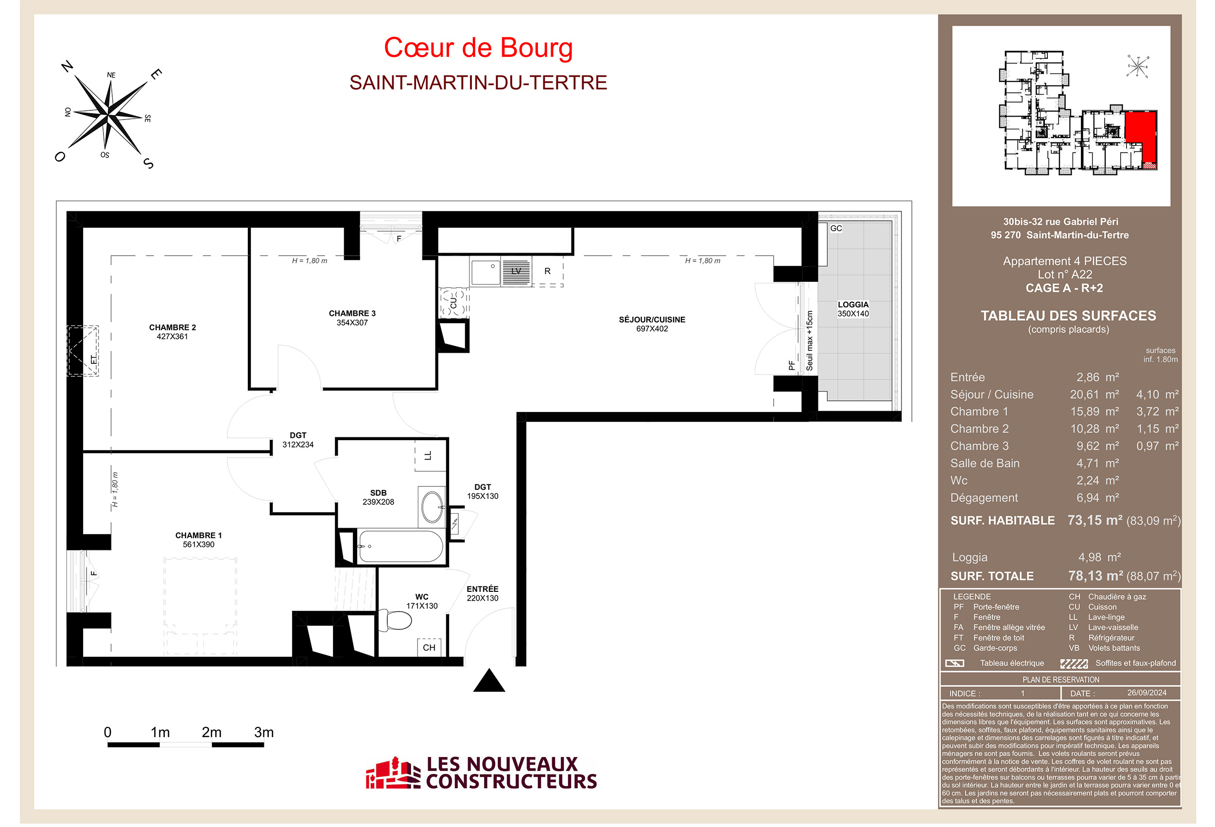 Saint-Martin-du-Tertre - Coeur de Bourg - Lot a22 - 4 pièces