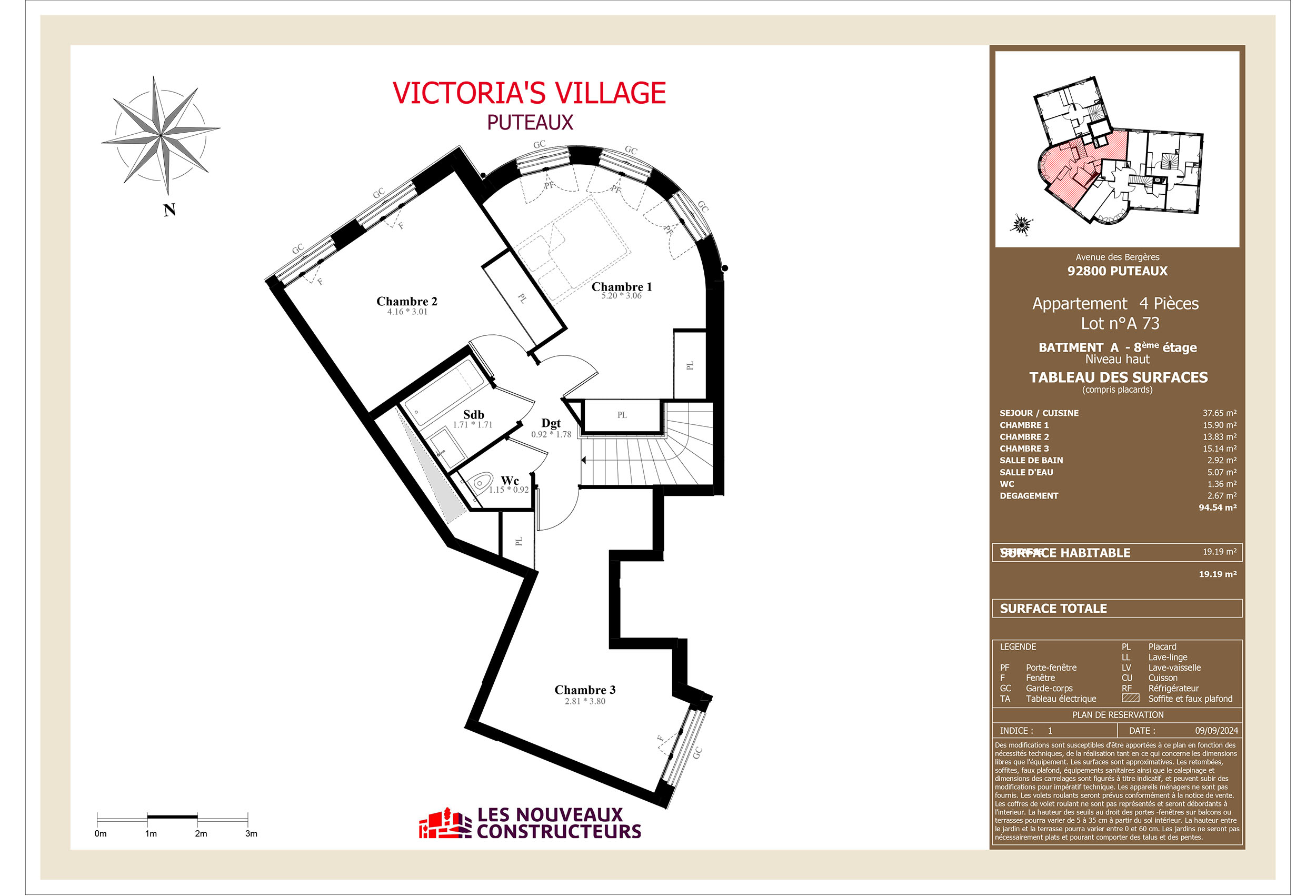 Puteaux - Victoria's Village - Lot a73 - 4 pièces