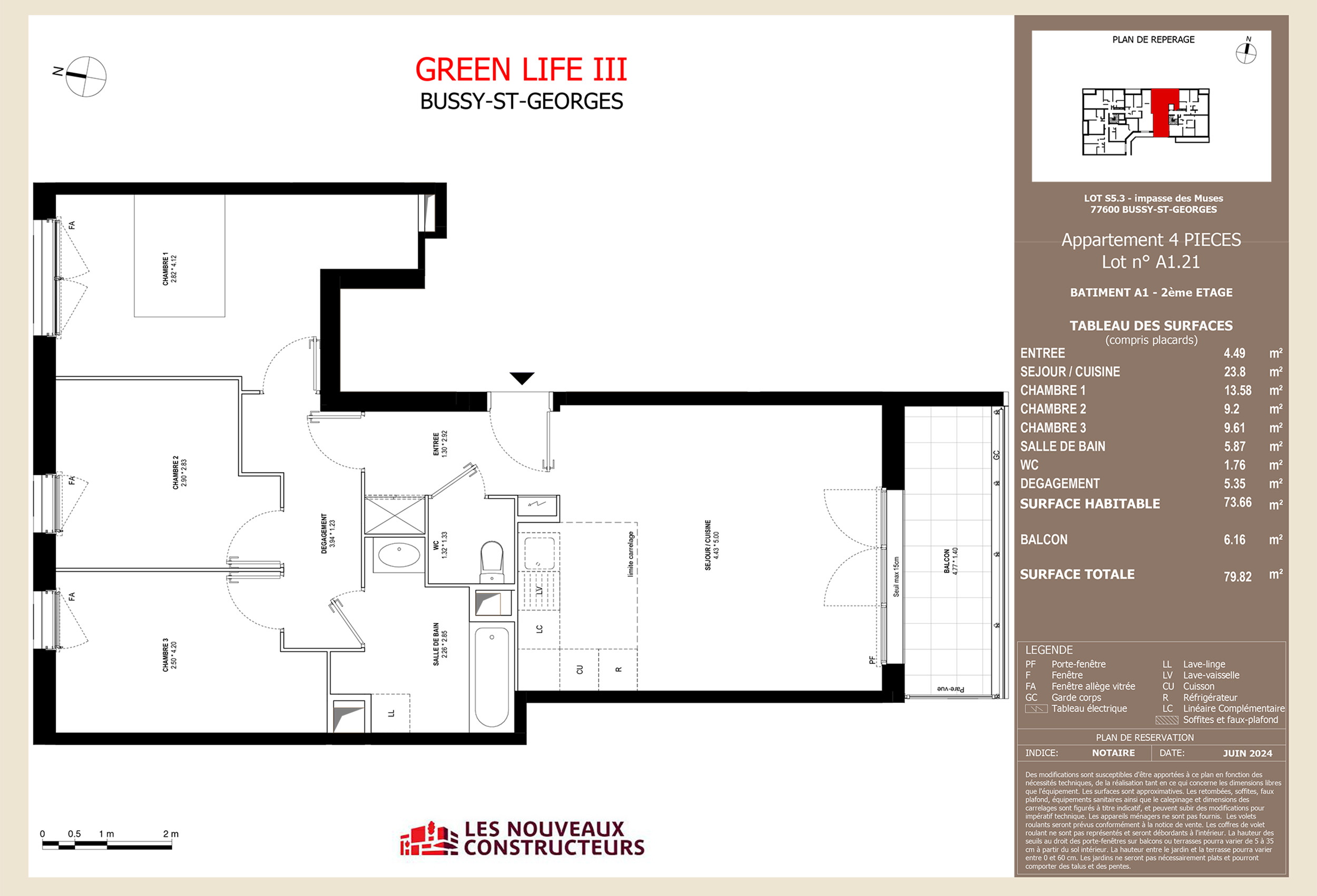 BUSSY-ST-GEORGES - GREEN LIFE III - Lot a1-21 - 4 pièces