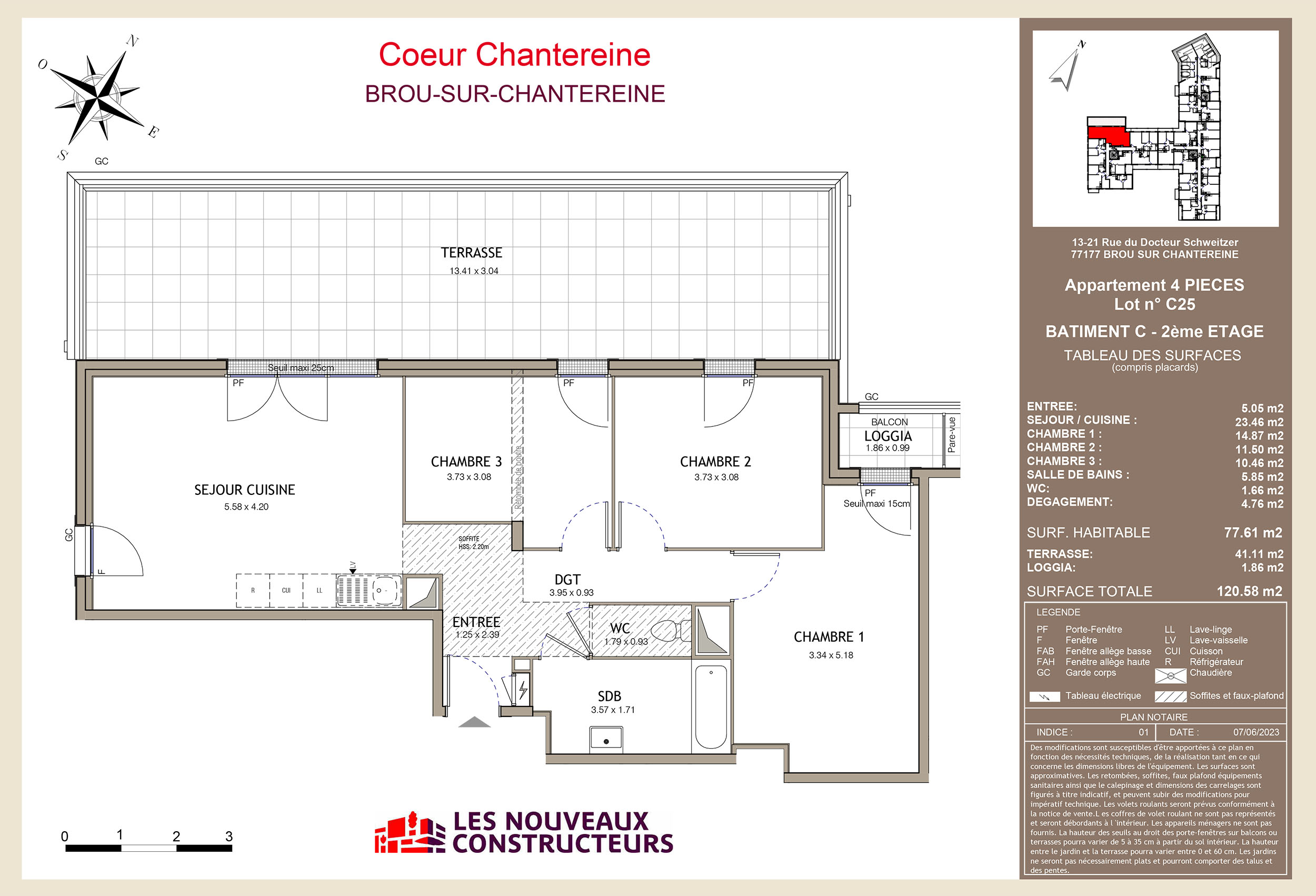 Brou-sur-Chantereine - Cœur Chantereine - Lot c25 - 4 pièces