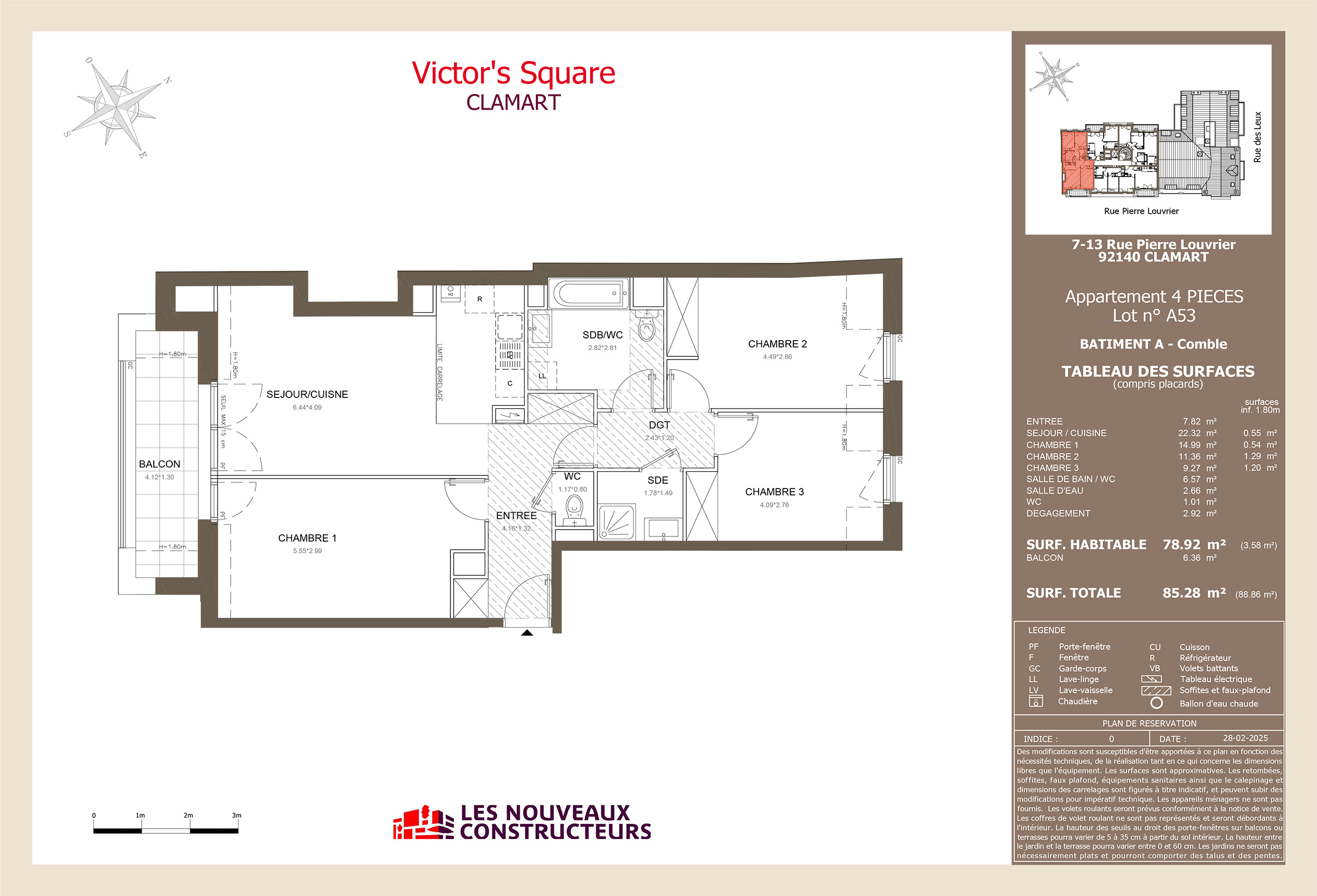 Clamart  - Victor's Square - Lot A53 - 4 pièces