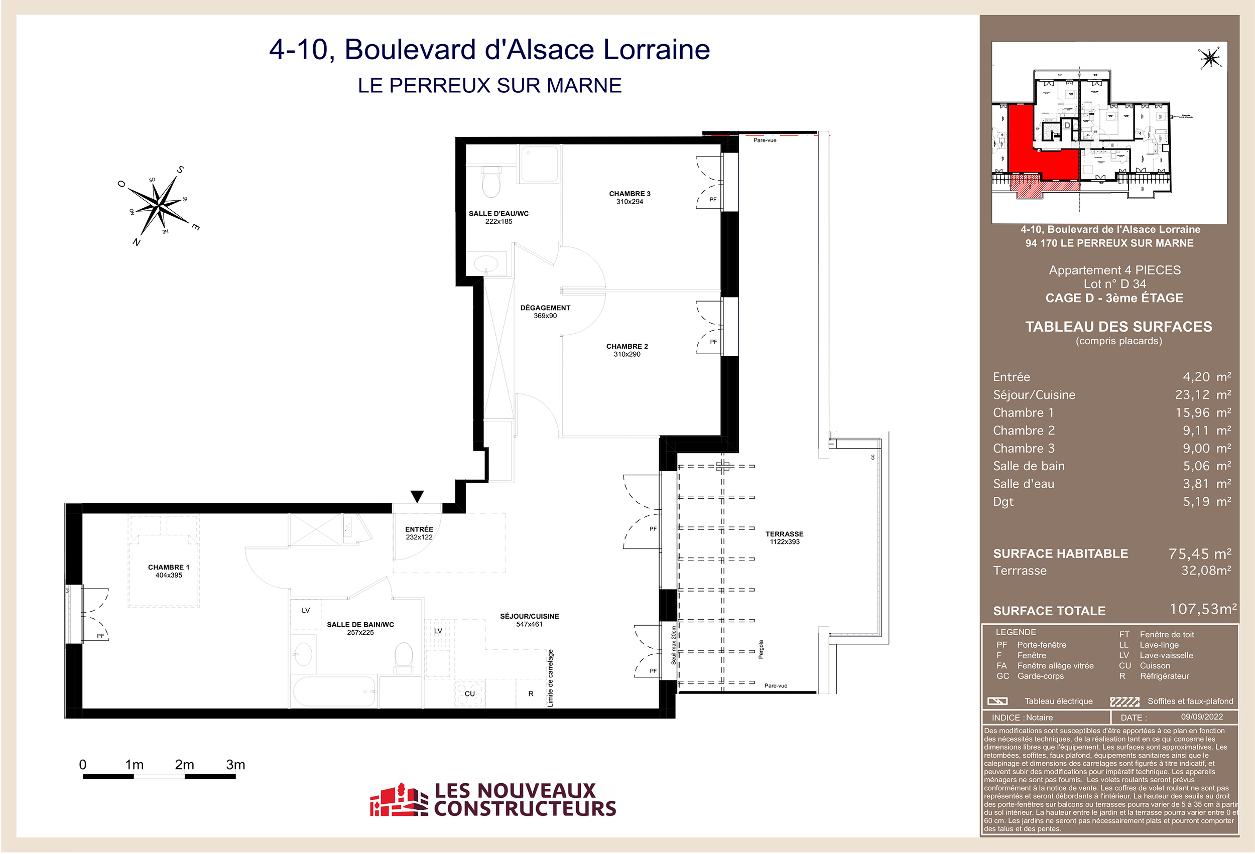 Le Perreux - Le Patio des Arts - Lot D34 - 4 pièces